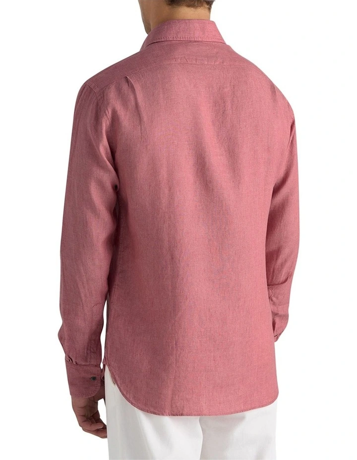 Bradfield Linen Shirt in Coastal Red image 3
