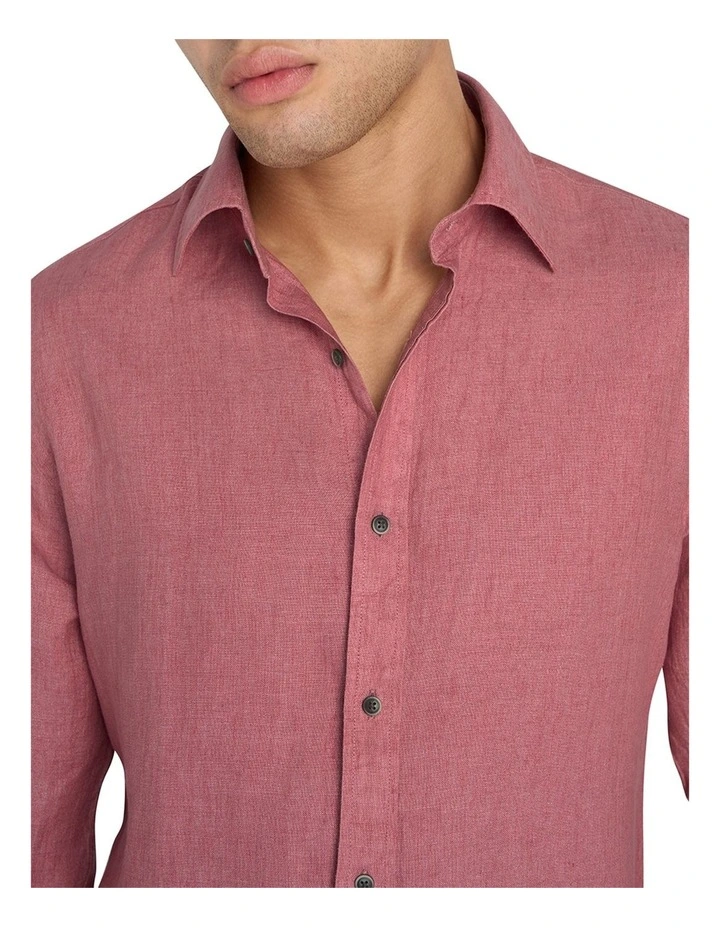 Bradfield Linen Shirt in Coastal Red image 4