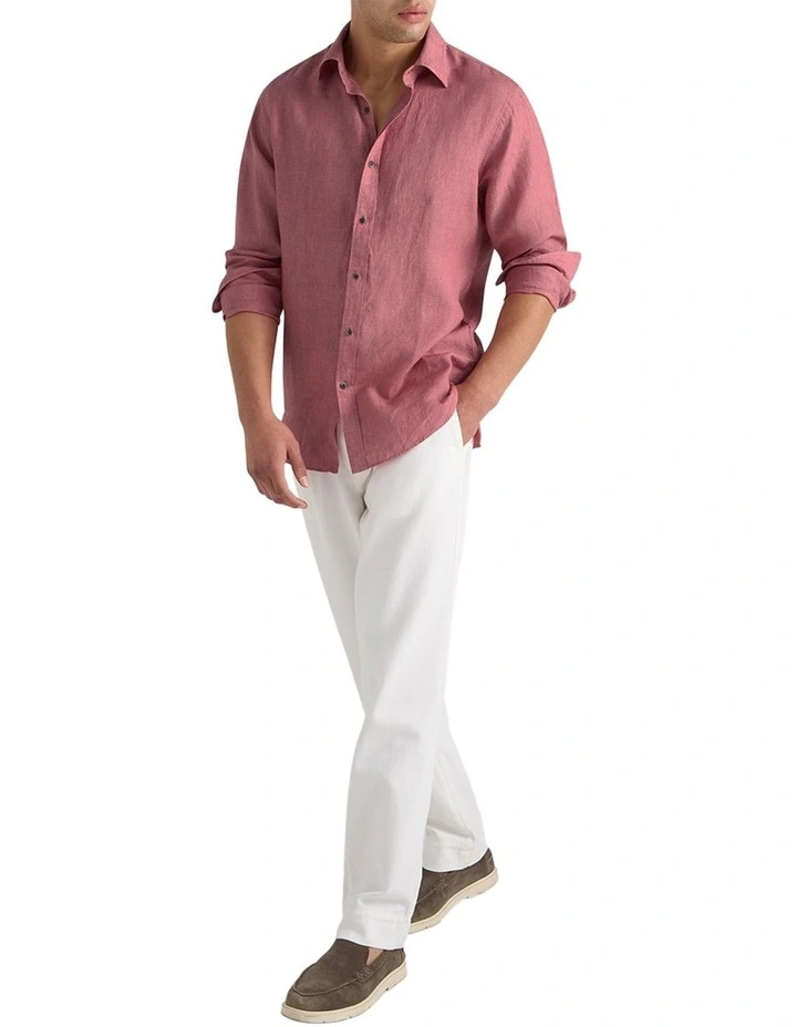 Bradfield Linen Shirt in Coastal Red image 5