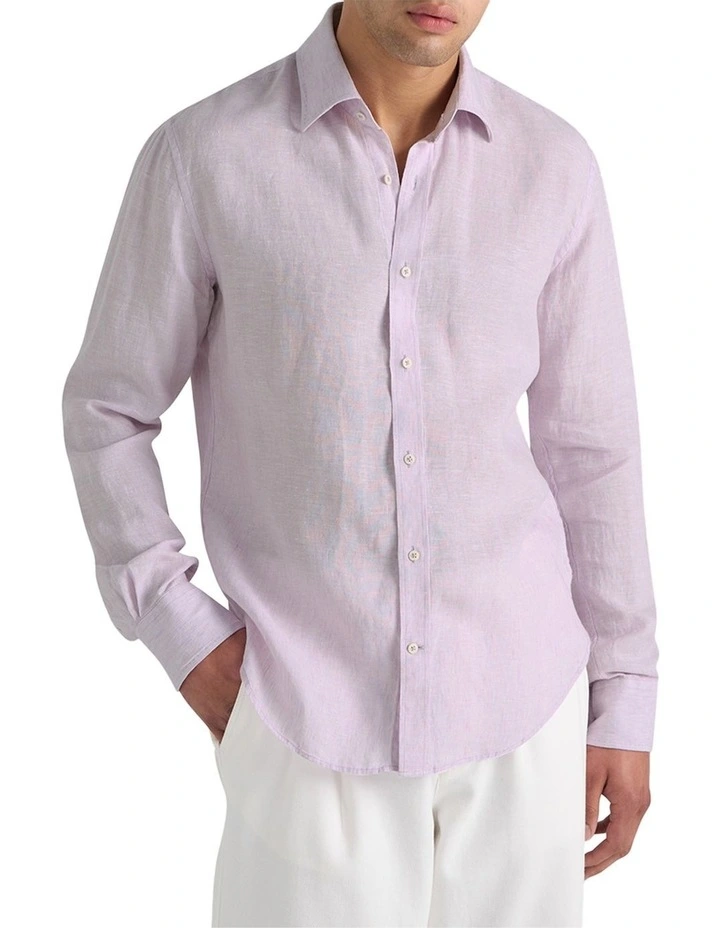 Bradfield Linen Shirt in Jacaranda image 2