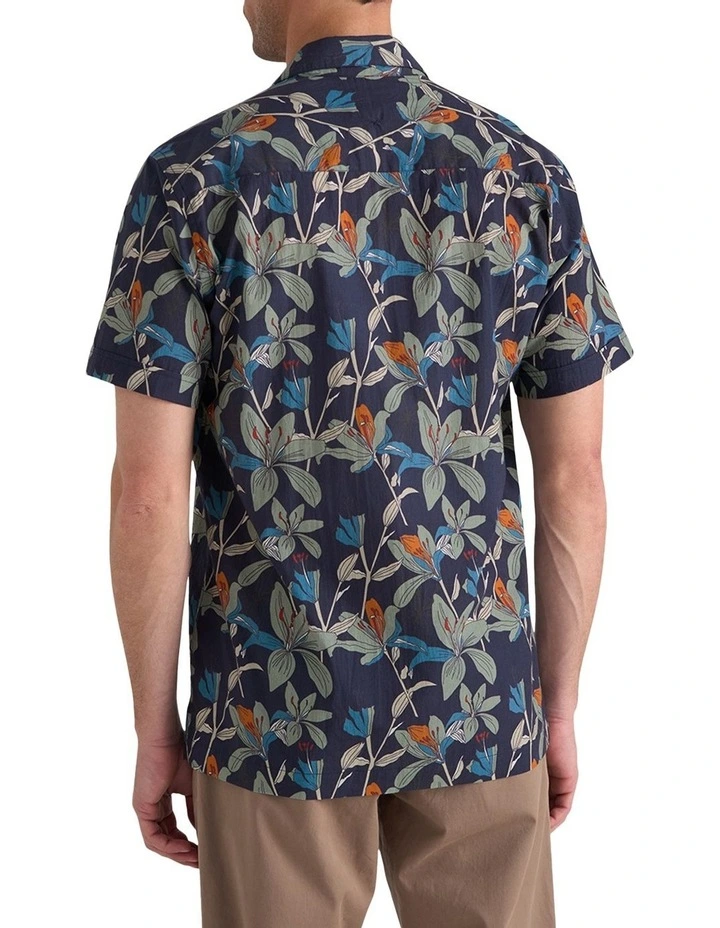 Portofino SS Shirt in Navy Floral image 2