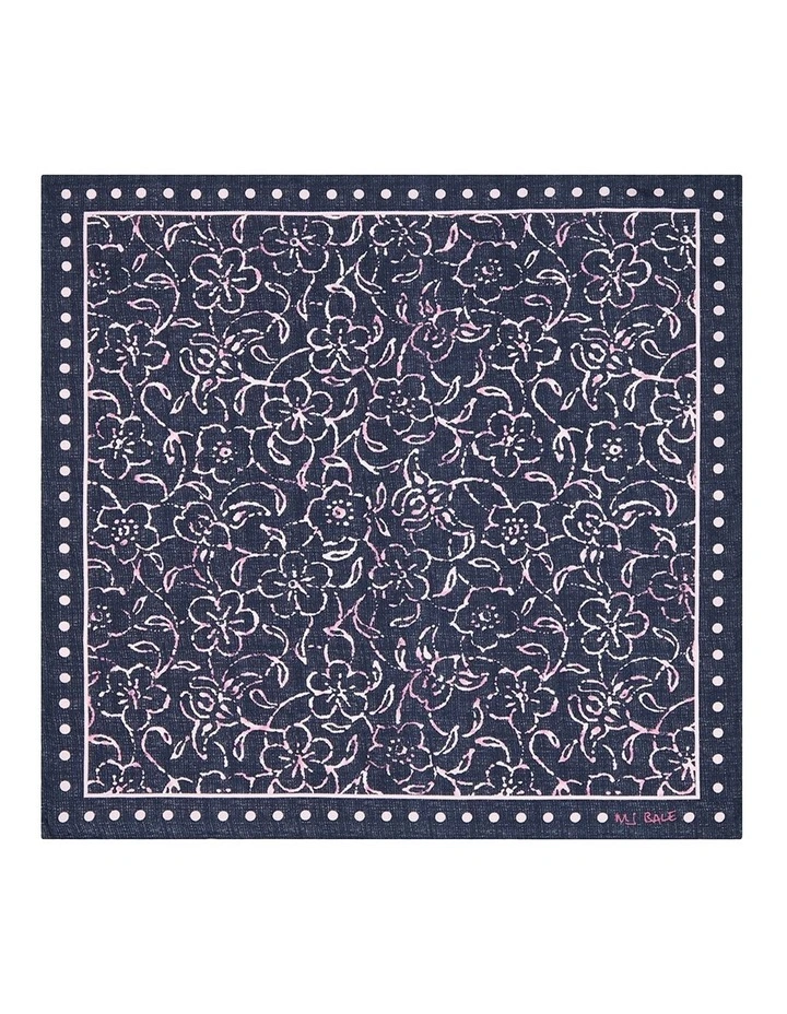Volterra Pocket Square in Navy/Pink image 1