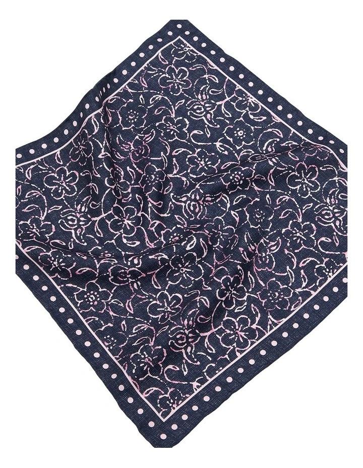 Volterra Pocket Square in Navy/Pink image 2