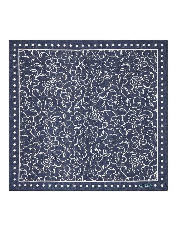Volterra Pocket Square In Navy White image 1