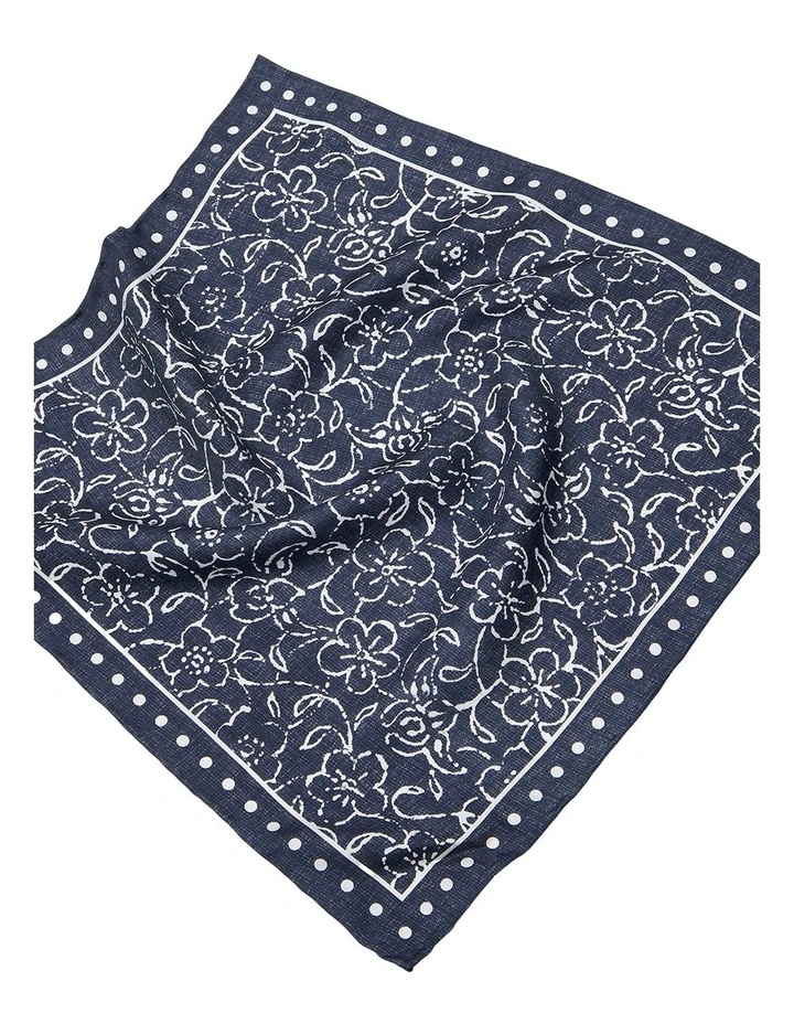 Volterra Pocket Square In Navy White image 2