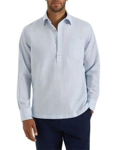 Caloundra Micro Stripe Shirt in Sky White