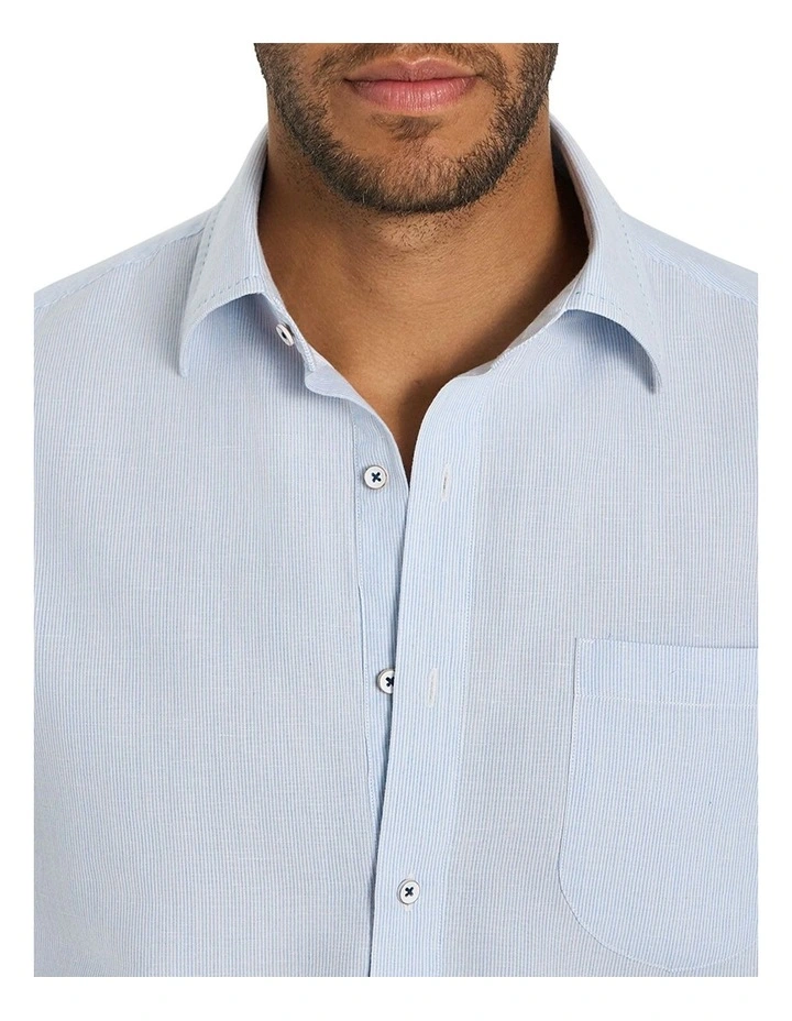 Caloundra Micro Stripe Shirt in Sky White image 3