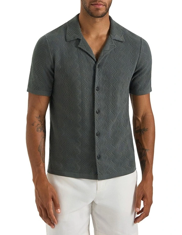 Paz Knit Shirt in Dark Sage image 1