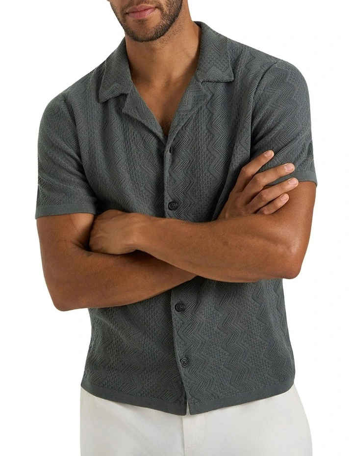 Paz Knit Shirt in Dark Sage image 2