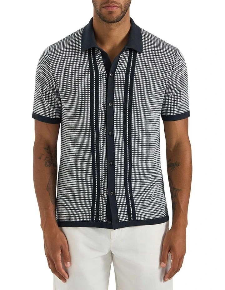 Sutton Knit Shirt in Navy image 1