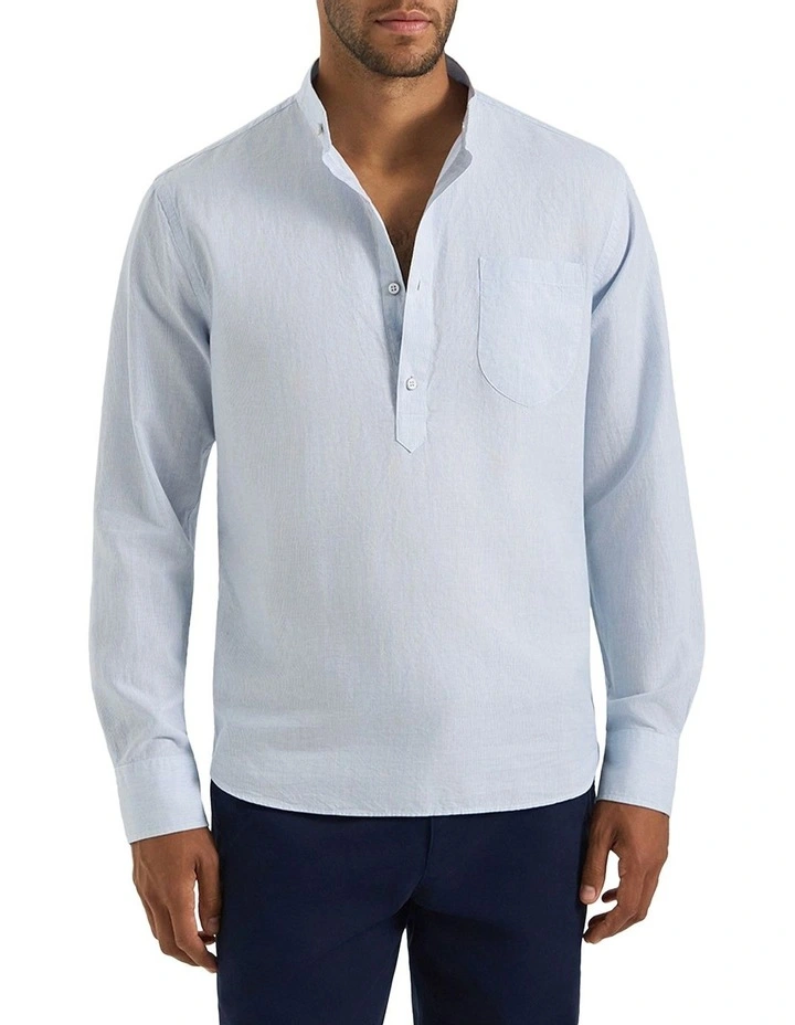 Valencia Micro Stripe Shirt in Sky image 1