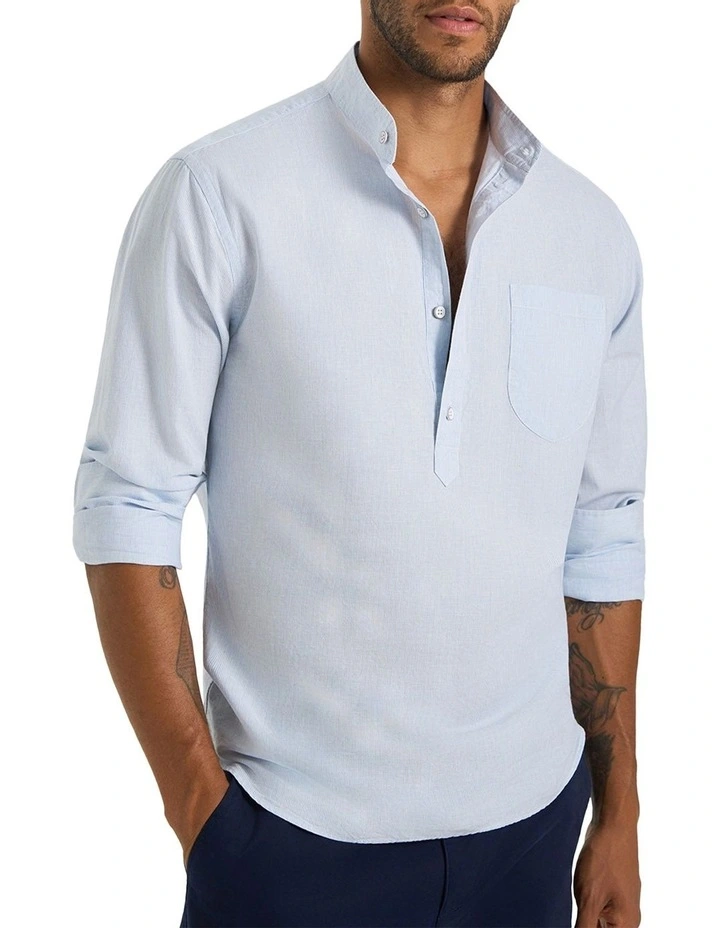 Valencia Micro Stripe Shirt in Sky image 3