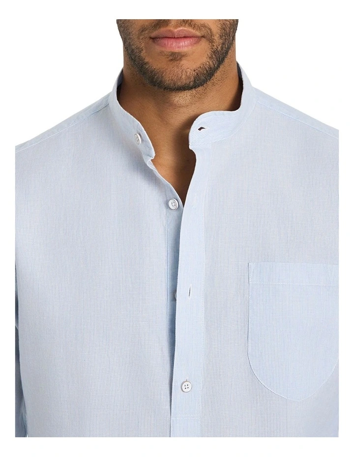 Valencia Micro Stripe Shirt in Sky image 4