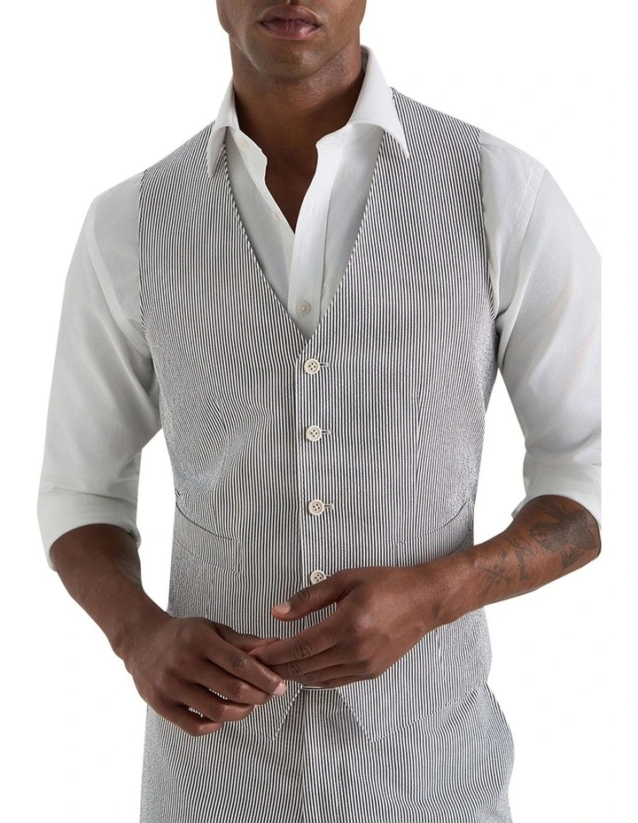 Chipperfield Waistcoat In Charcoal White image 1