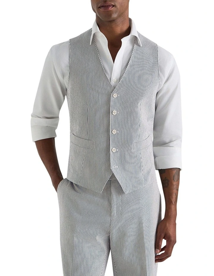 Chipperfield Waistcoat In Charcoal White image 3