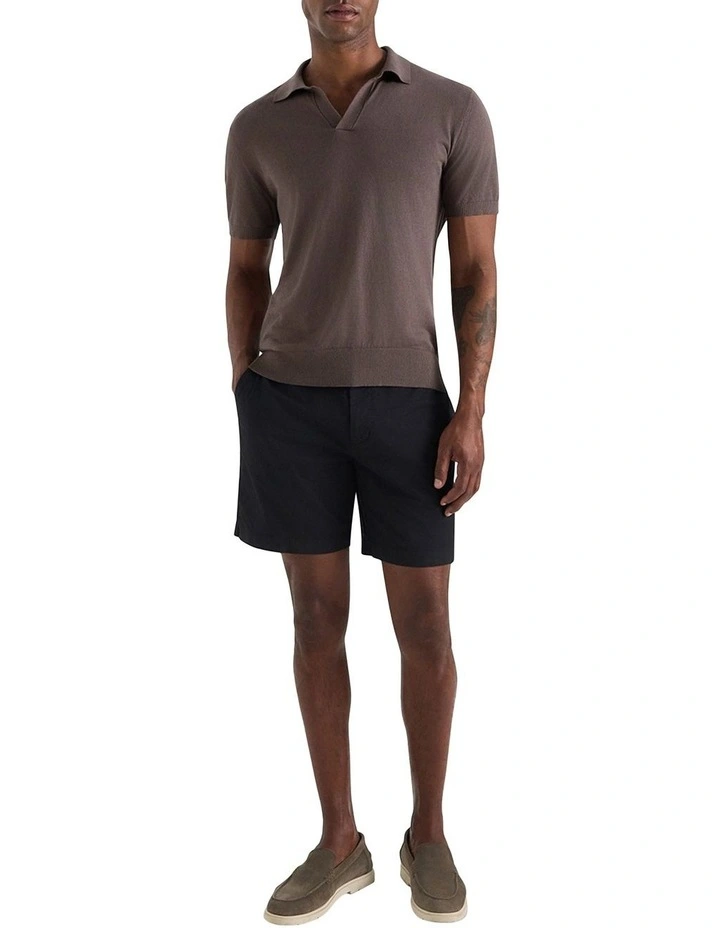 Dickie Knit Polo Shirt in Coffee image 5