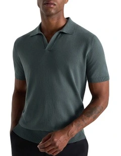 Dickie Knit Polo Shirt in Green
