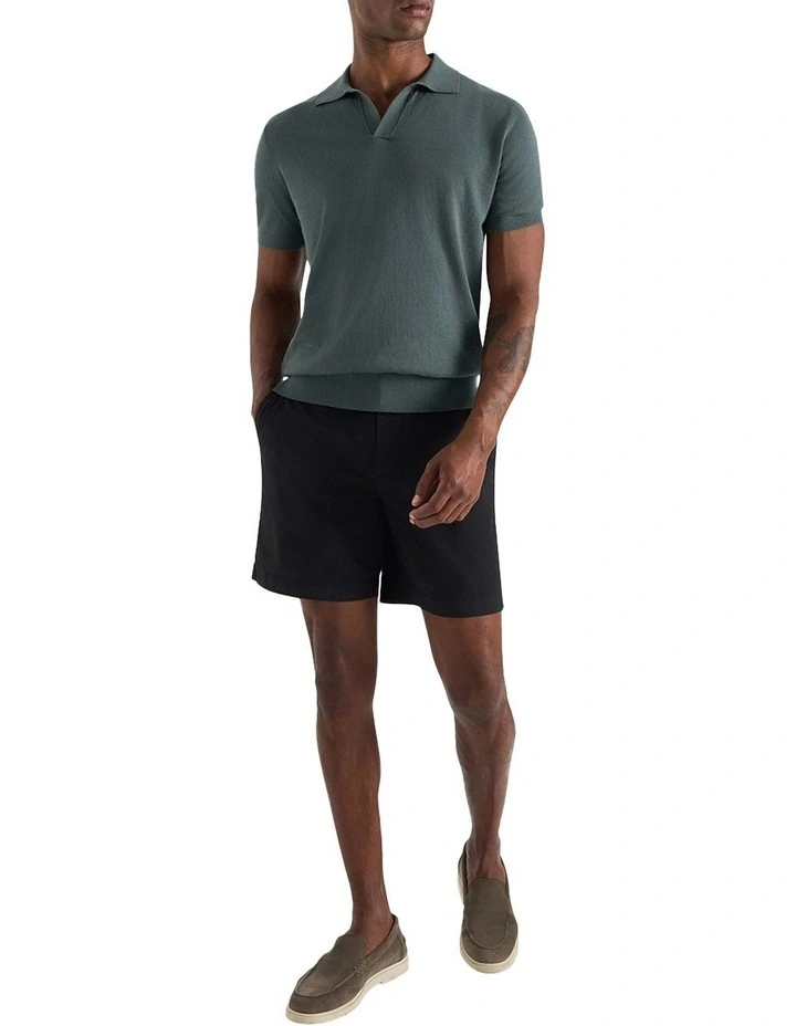 Dickie Knit Polo Shirt in Green image 4