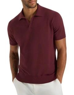 Dickie Knit Polo In Wine