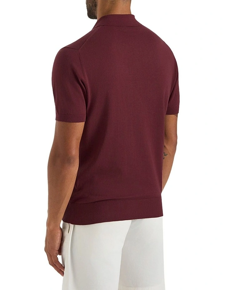 Dickie Knit Polo In Wine image 2