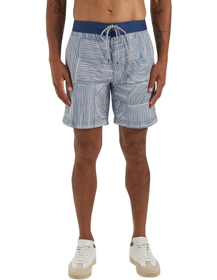 Avalon Swim Short in Blue White image 1