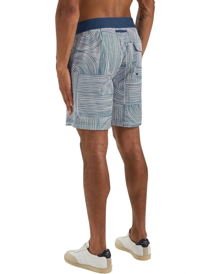 Avalon Swim Short in Blue White image 2
