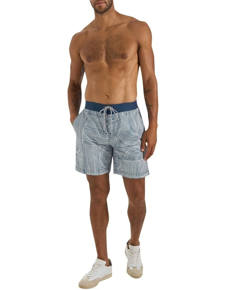 Avalon Swim Short in Blue White image 4