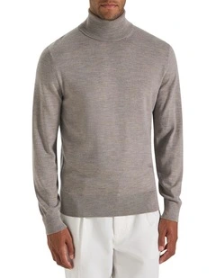 Bakeer Merino Knit T-Neck in Ashwood