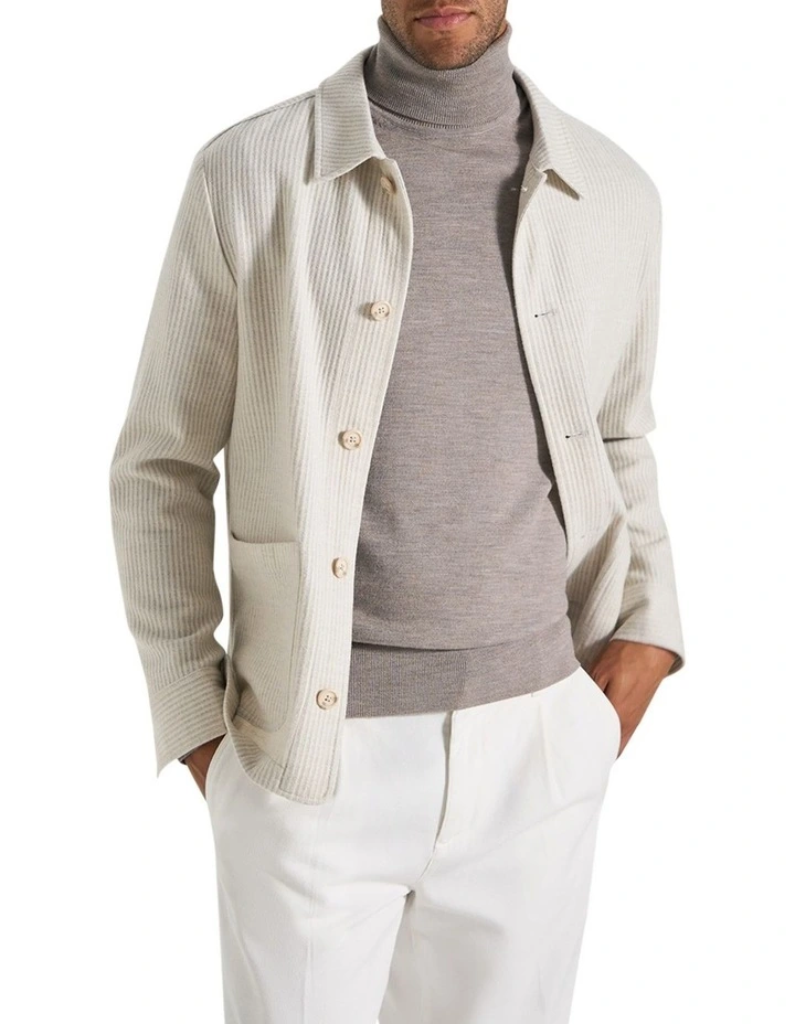 Bakeer Merino Knit T-Neck in Ashwood image 2