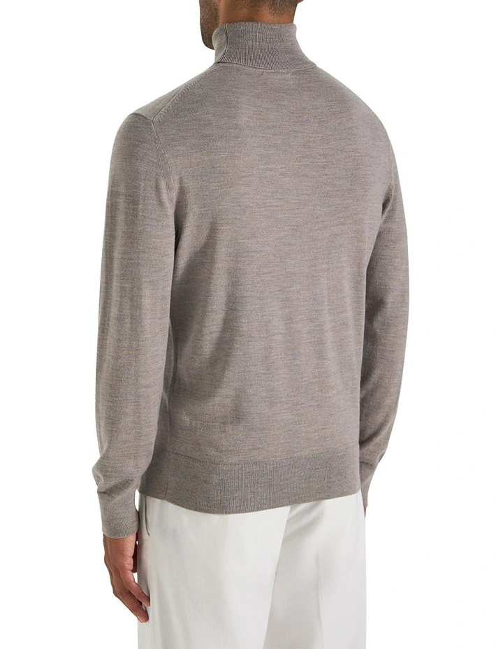 Bakeer Merino Knit T-Neck in Ashwood image 3