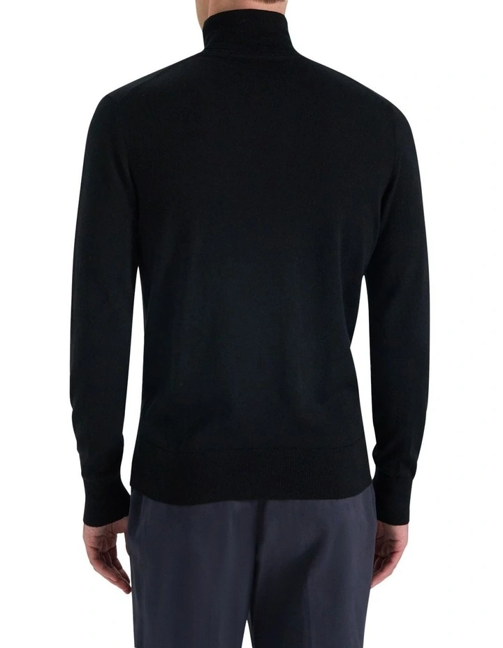 Bakeer Merino Knit T-Neck in Black image 3