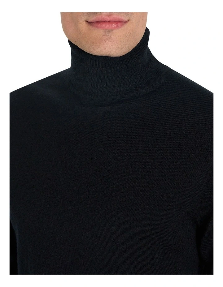Bakeer Merino Knit T-Neck in Black image 4