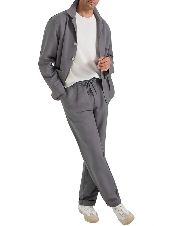 Byron Linen Cotton Pant in Light Grey image 5
