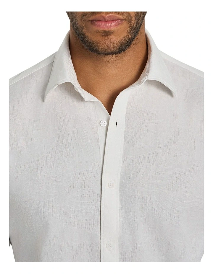 Calestino Jacquard Shirt in White image 4