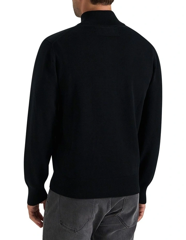 Dunbar Knit Half Zip in Black image 3