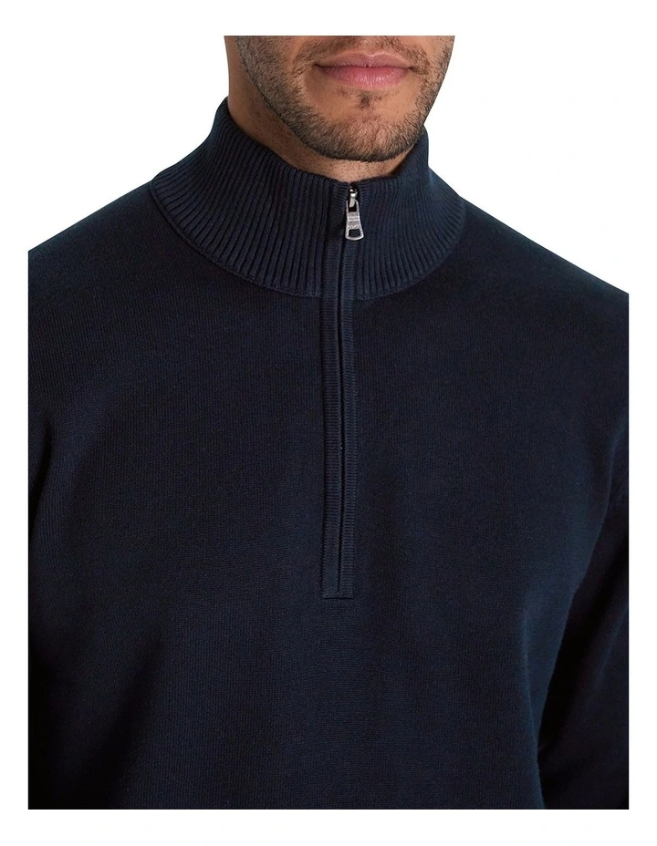 Dunbar Knit Half Zip in Navy image 4