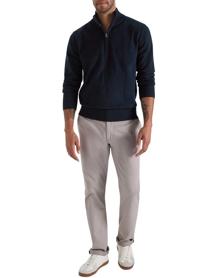 Dunbar Knit Half Zip in Navy image 5
