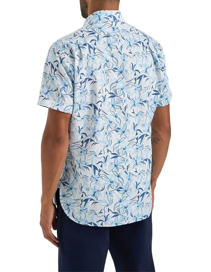 Formazza Printed SS Shirt In White Sky Blue image 2
