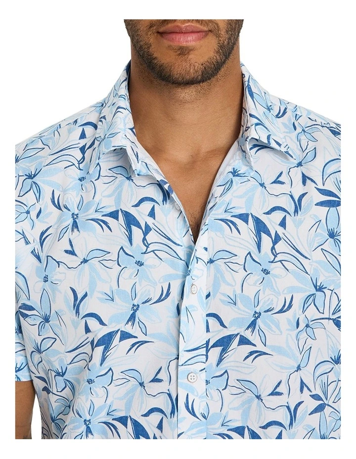 Formazza Printed SS Shirt In White Sky Blue image 4