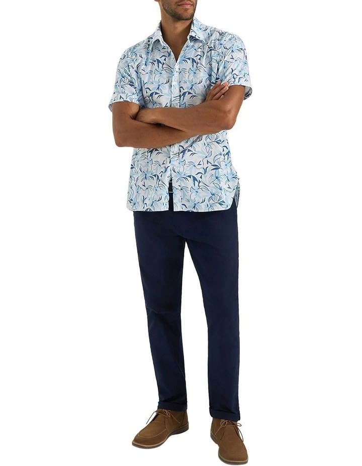 Formazza Printed SS Shirt In White Sky Blue image 5