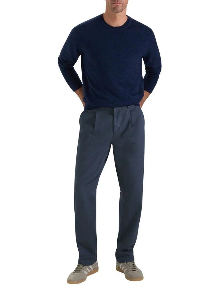 Marlon Side Tab Chino in Denim image 4