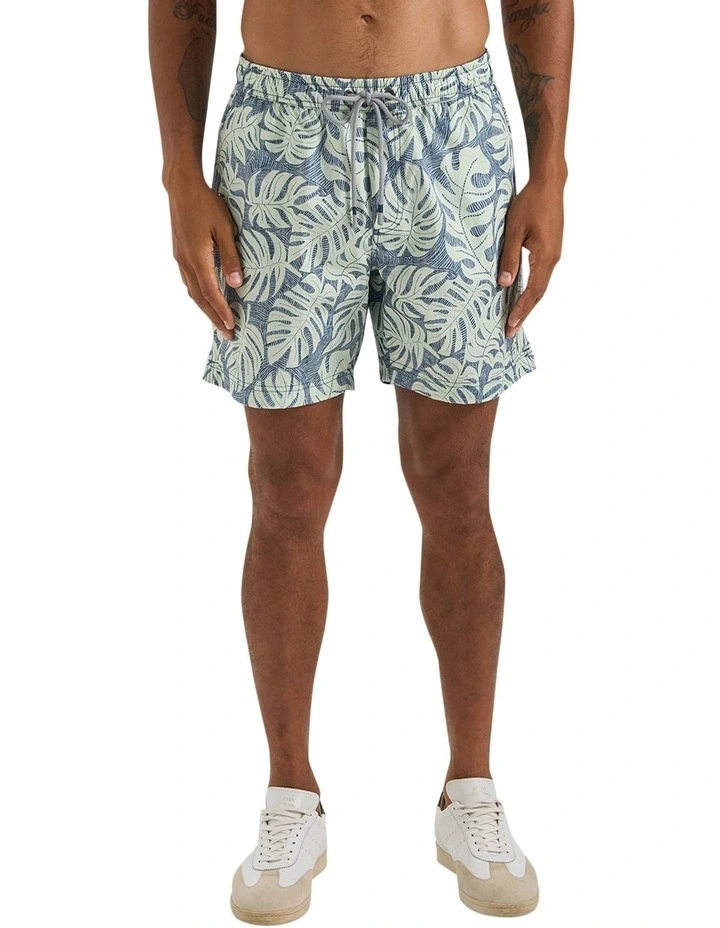 Marseille Swim Short in Washed Denim Sea Grass image 1