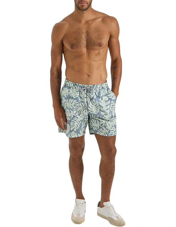Marseille Swim Short in Washed Denim Sea Grass image 3