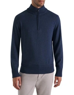 Perry Half-Zip in Indigo Blue