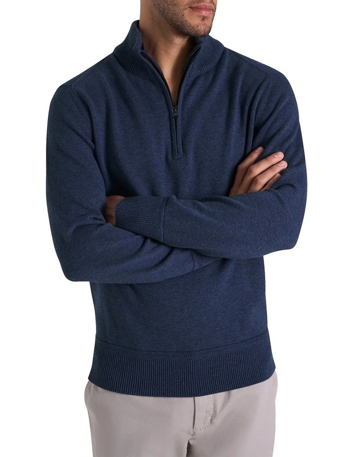 Perry Half-Zip in Indigo Blue image 2