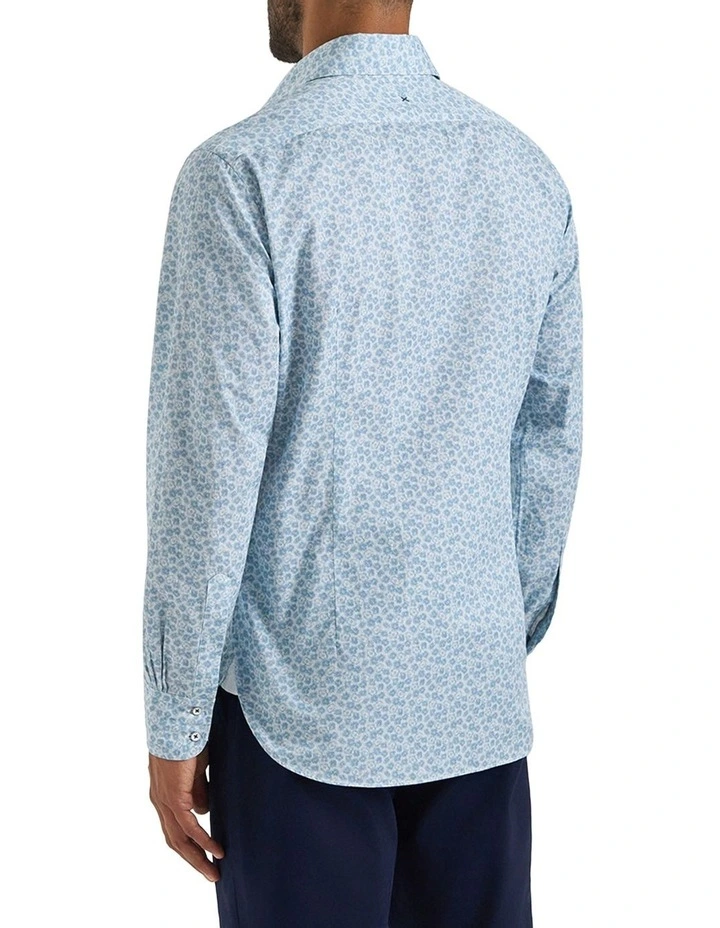 Brasco Printed Shirt in Blue White image 3
