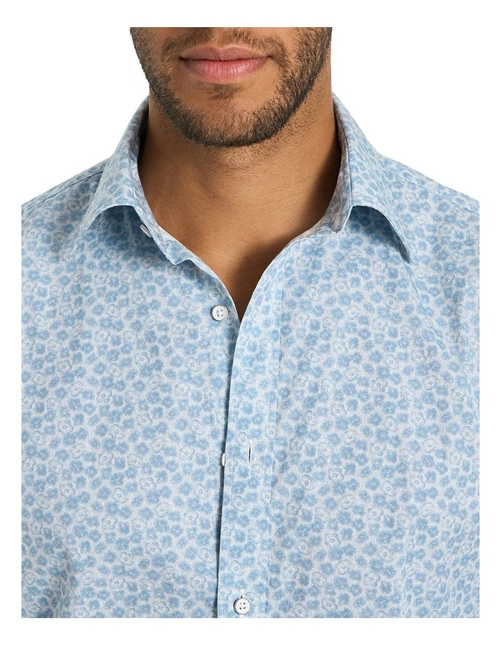 Brasco Printed Shirt in Blue White image 4