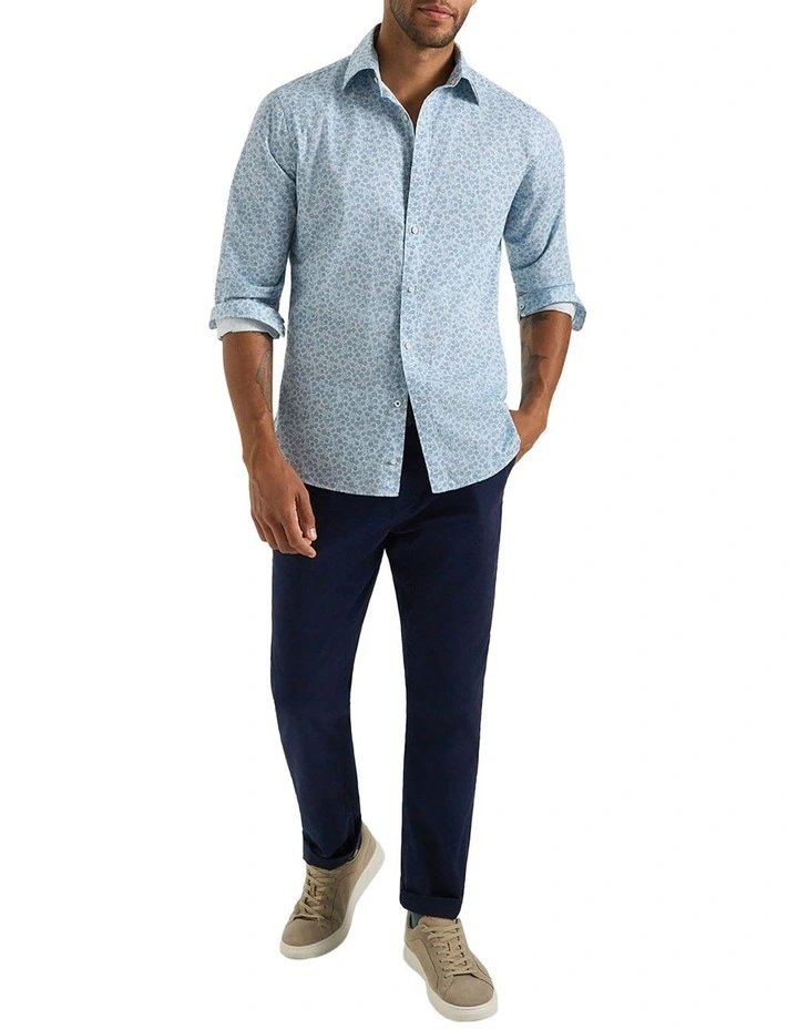 Brasco Printed Shirt in Blue White image 5