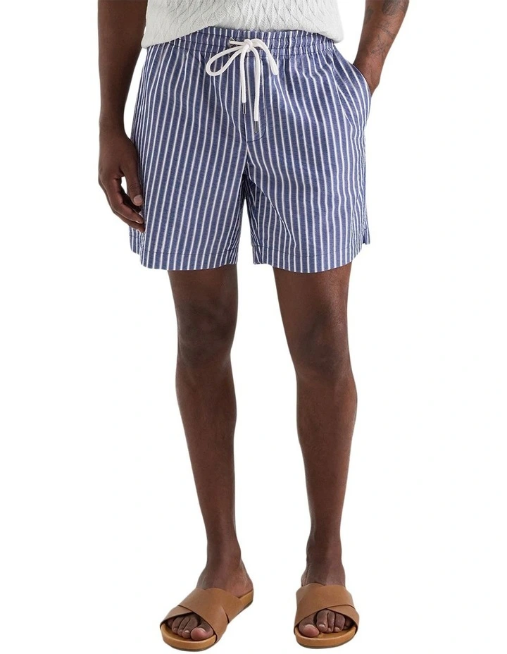Taormina Seersucker Short in Navy White image 1