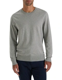 Wester Crew Knit in Light Grey Melange